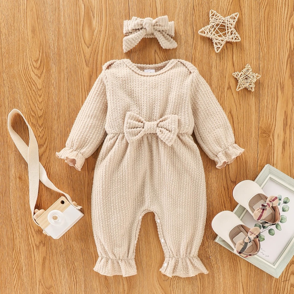 Baby Bow Detail Flounce Sleeve Jumpsuit